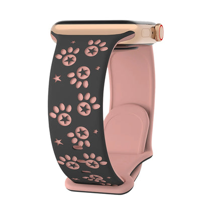 Paw Carving Silicone Strap for Apple Watch Ultra & Series 10–5 SE Band