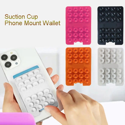 2-in-1 Silicone Phone Card Holder & Suction Mount | Strong Adhesive Wallet