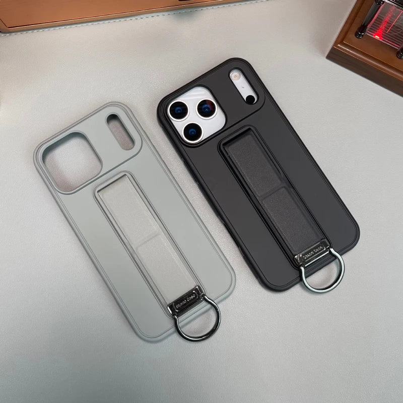 Luxury Matte Metal Ring Stand Phone Case for iPhone 17 Pro Max & Air