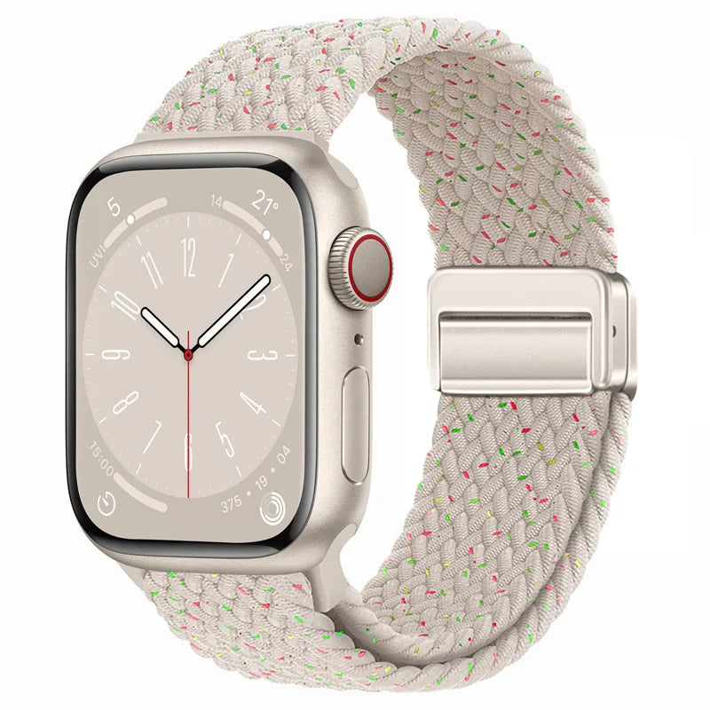 Braided Strap for Apple Watch Ultra 2 & Series 9–3, Magnetic Buckle Band 49–38mm