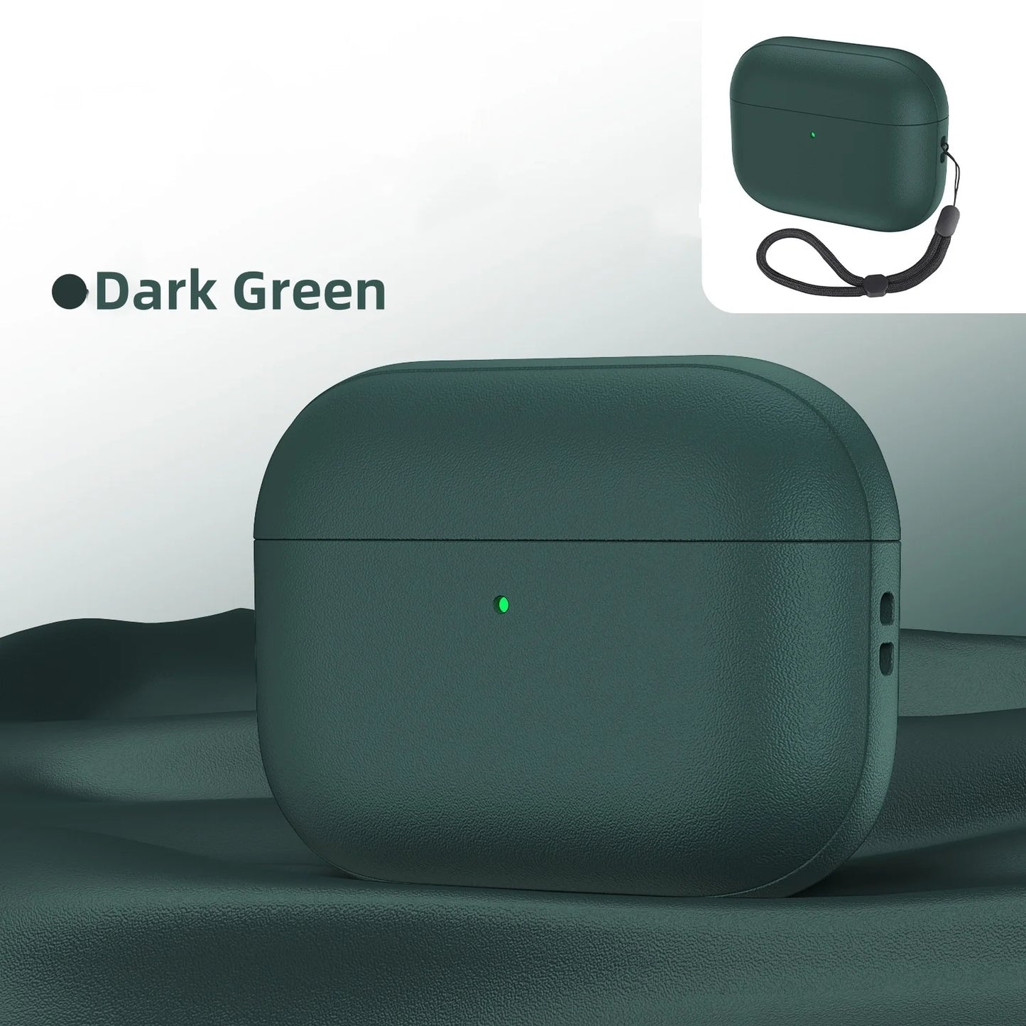 Leather Texture AirPods Pro 3 Case – Soft TPU Shockproof with Lanyard & Kit