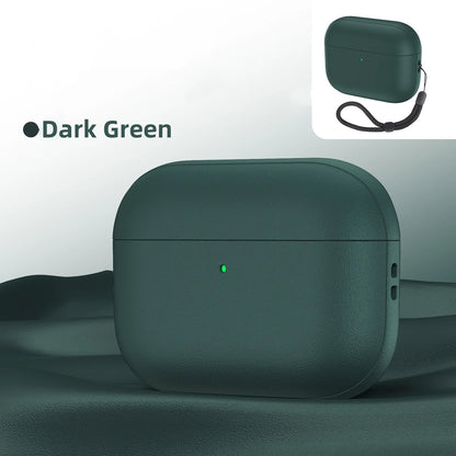 Leather Texture AirPods Pro 3 Case – Soft TPU Shockproof with Lanyard & Kit