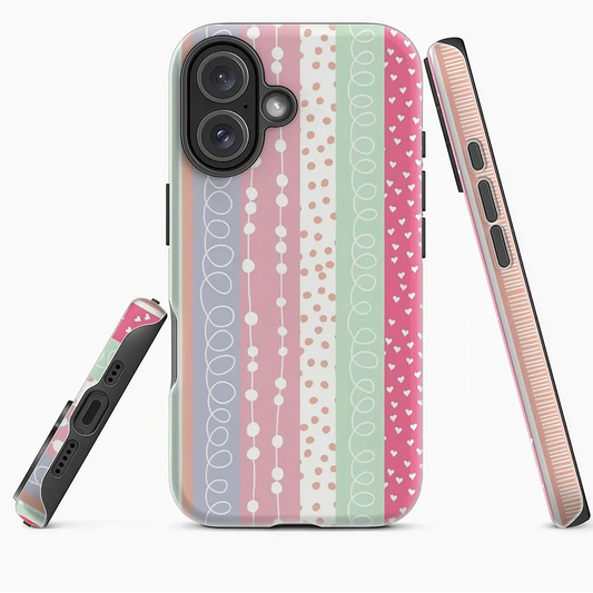Pastel Striped Patterns Case for iPhone 17 16 15 14 13 12 11 Pro Max Plus