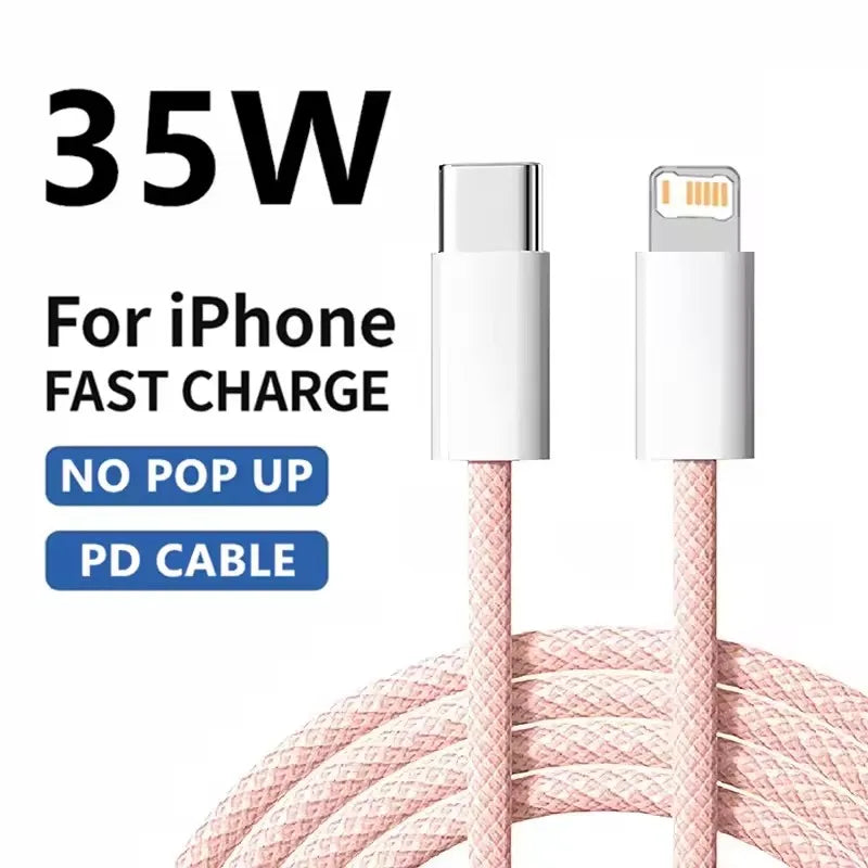 USB-C PD Fast Charging Cable for iPhone 14 13 12 11 X 8 Plus 1m 2m