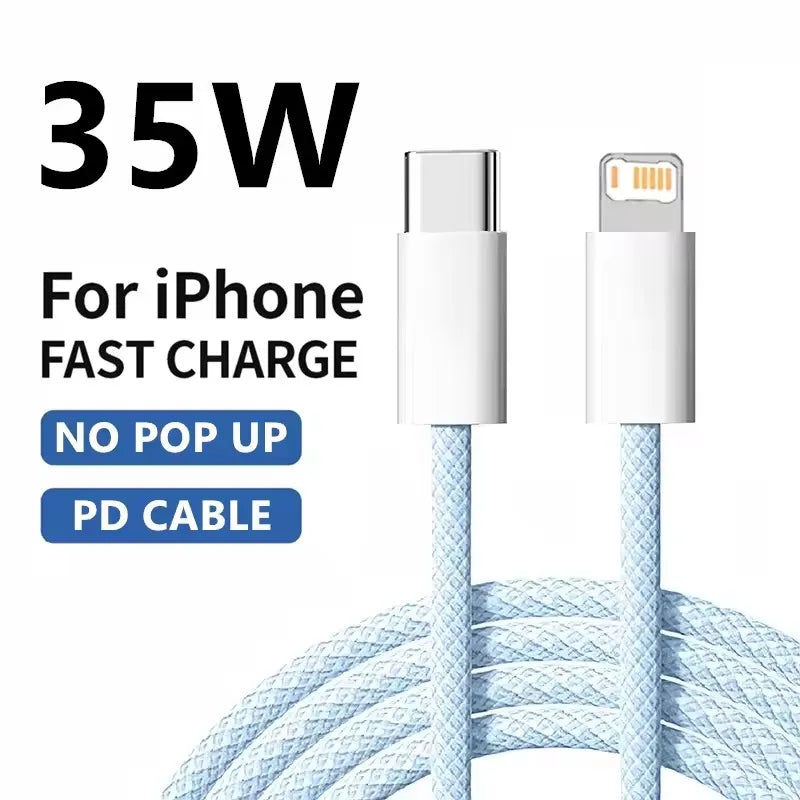 USB-C PD Fast Charging Cable for iPhone 14 13 12 11 X 8 Plus 1m 2m