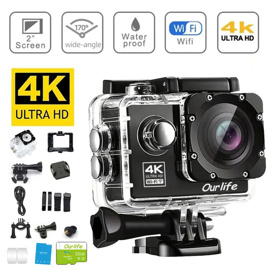 4K Ultra HD Action Camera | 16MP Wi-Fi Sports Cam with 2.0" Screen & 30M Waterproof