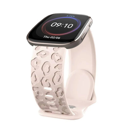 20mm Engraved Leopard Silicone Strap for Amazfit GTS 3/4 Mini BIP Smartwatch