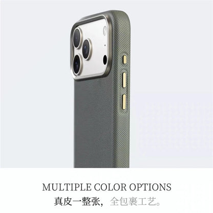 Luxury Diamond Leather MagSafe Case for iPhone 17 Pro Max with Metal Lens Frame