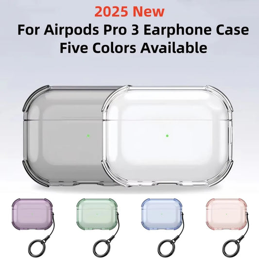 Clear TPU Case for AirPods Pro 3 with Lanyard, Keychain & Cleaning Kit