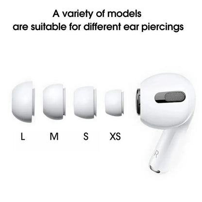 4 Pairs Silicone Ear Tips for AirPods Pro 1/2 – XS/S/M/L Noise Reduction
