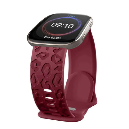 20mm Engraved Leopard Silicone Strap for Amazfit GTS 3/4 Mini BIP Smartwatch
