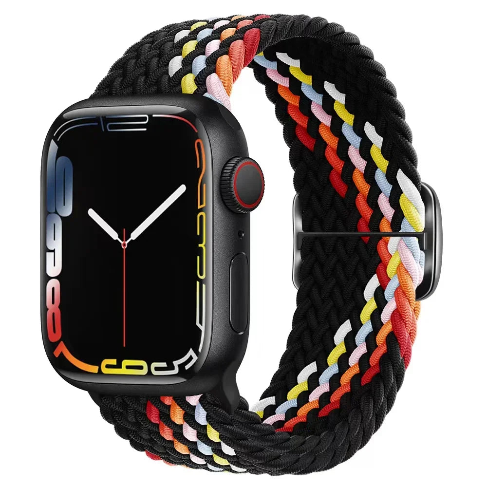 Elastic Braided Strap for Apple Watch Ultra 49mm and Series 9–SE, 45–38mm