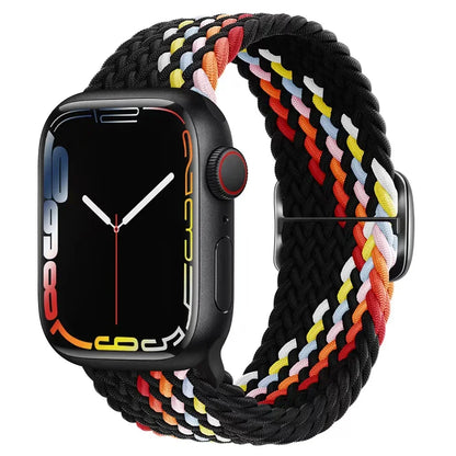 Elastic Braided Strap for Apple Watch Ultra 49mm and Series 9–SE, 45–38mm