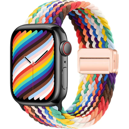 Braided Strap for Apple Watch Ultra 2 & Series 9–3, Magnetic Buckle Band 49–38mm