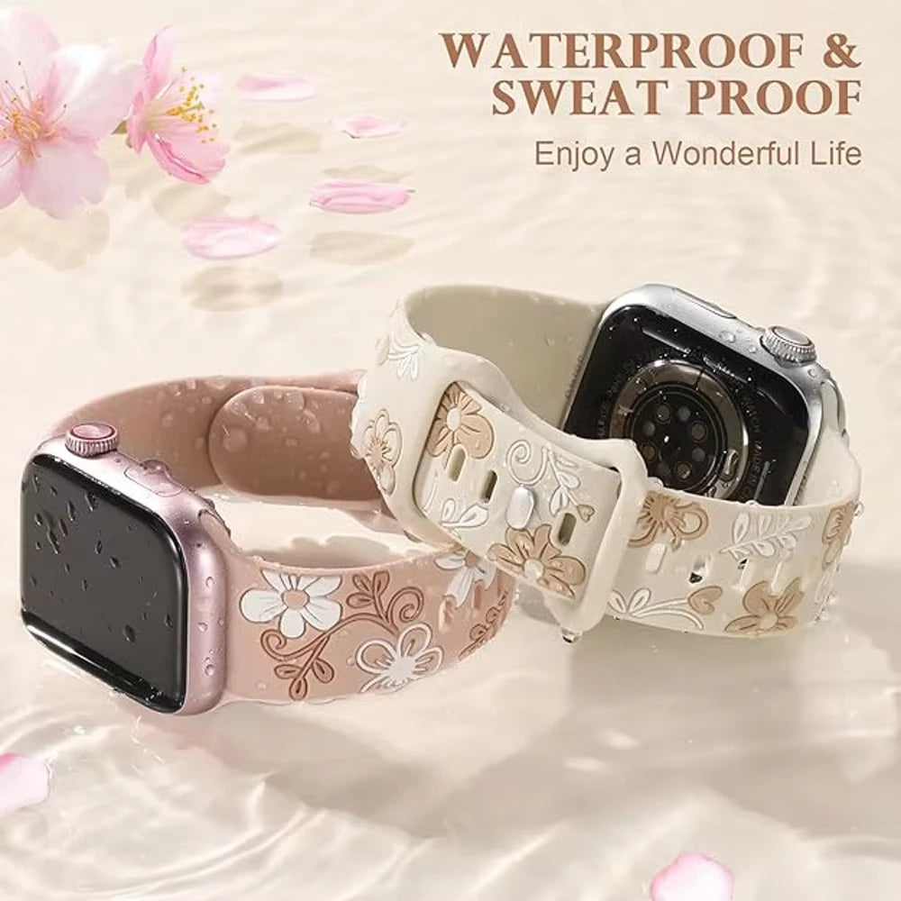 Engraved Strap For Apple Watch Band 11 10 42mm 46mm Silicone Correa Bracelet iWatch Series 10 9 8 7 SE 6 45/44/40mm Ultra2/3