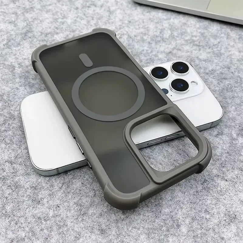 Magnetic Luxury Matte Shockproof Armor Case for iPhone 16–11 Series, MagSafe Ready