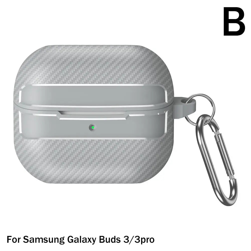 Carbon Fiber TPU Case with Buckle for Samsung Galaxy Buds 3 Pro
