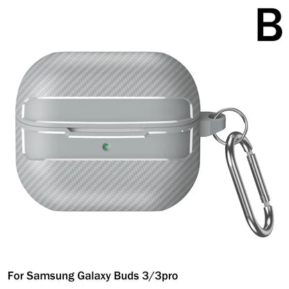 Carbon Fiber TPU Case with Buckle for Samsung Galaxy Buds 3 Pro