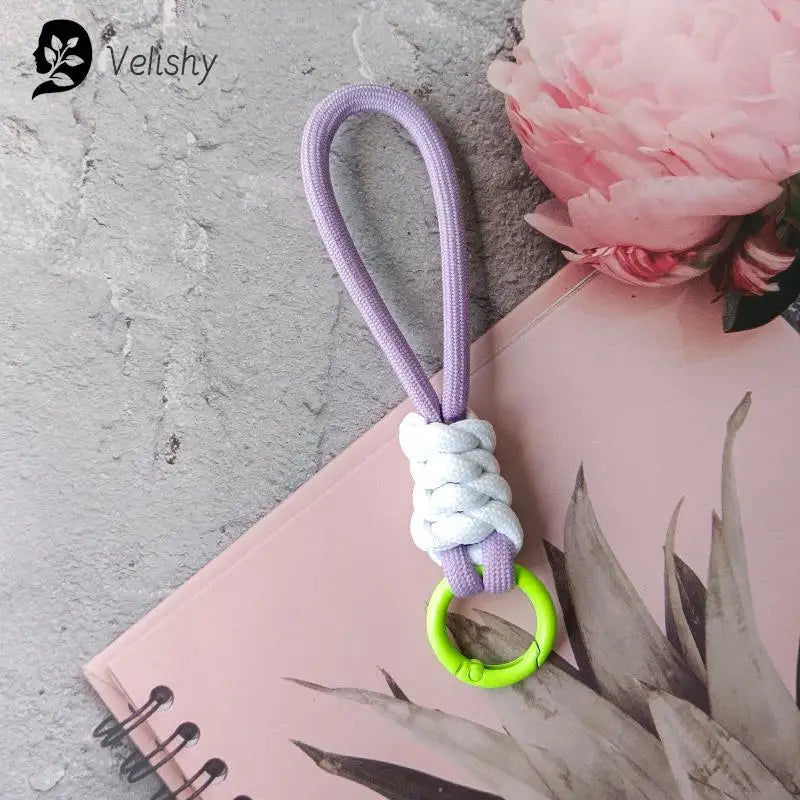 Braided Umbrella Rope Keychain Lanyard – Strong Strap for Keys and Phone Accessories