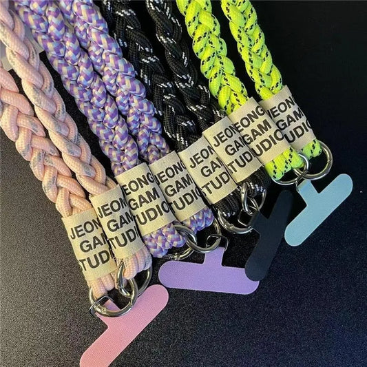 Braided Crossbody Phone Lanyard Strap with Pendant – Women’s Shoulder Cord