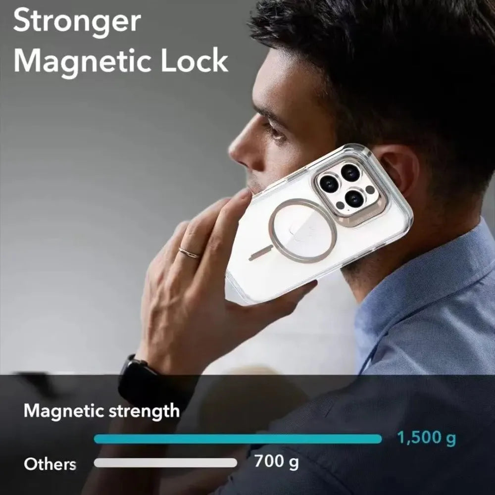 MagSafe Clear Case for iPhone 16 15 14 13 12 11 Pro Max 16E with Camera Holder