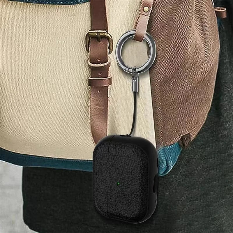 Elegant Leather AirPods Case with Hook – For All Generations and Pro Models