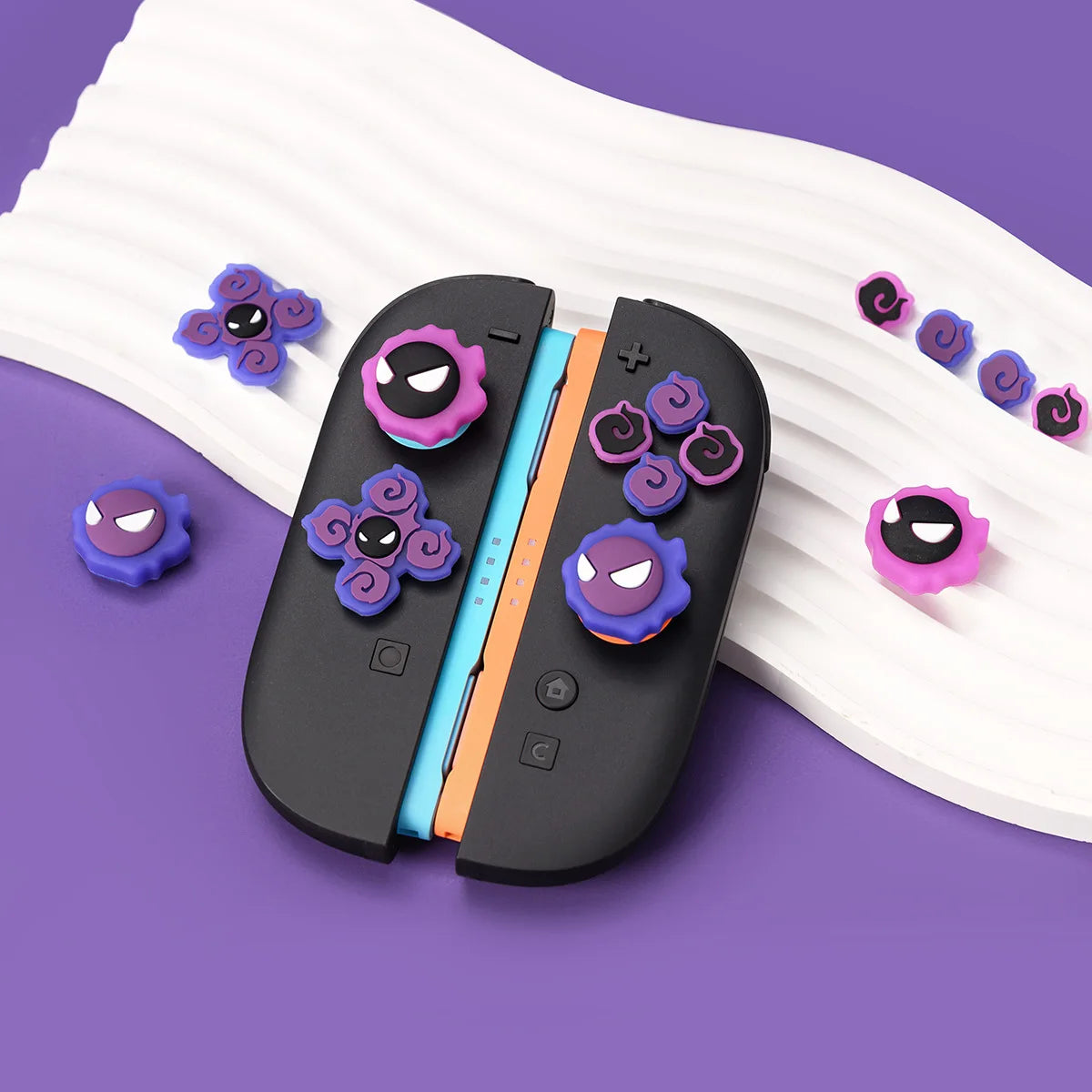 Purple Devil D-Pad & ABXY Key Stickers for Switch 2/OLED | Joy-Con Grip Set