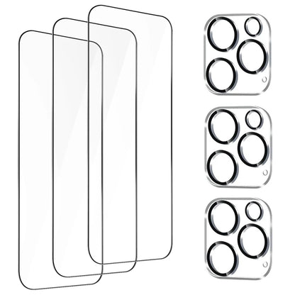 Screen & Camera Lens Protectors for iPhone 15–X | Tempered Glass Set