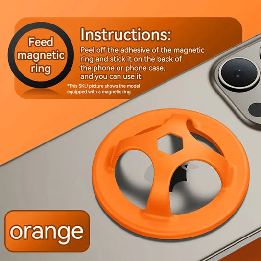 Magnetic Silicone Ring Holder for iPhone 13–15 Pro Max – Stand & Grip
