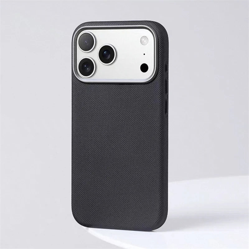 Luxury Diamond Leather MagSafe Case for iPhone 17 Pro Max with Metal Lens Frame