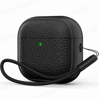 Leather Texture AirPods Pro 3 (2025) Case – Full Protection with Lanyard & Kit