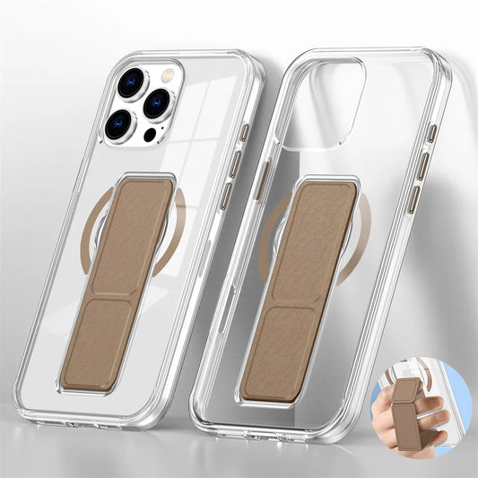Luxury Folding Wristband Stand Magnetic Case for iPhone 12-16 Pro Max
