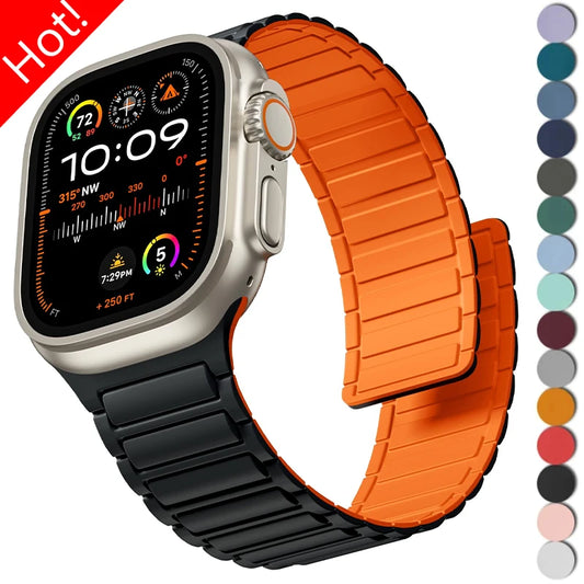 Silicone Magnetic Band for Apple Watch Ultra 3/2 – iWatch Series 6–11 SE