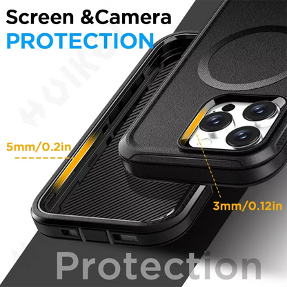 Rugged MagSafe Kickstand Case for iPhone 16 15 14 Pro Max Plus