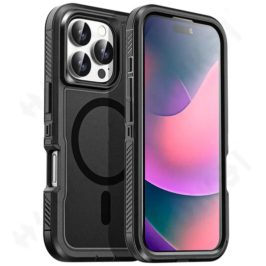 Heavy Duty Shockproof Kickstand Case for iPhone 16 15 Pro Max Plus