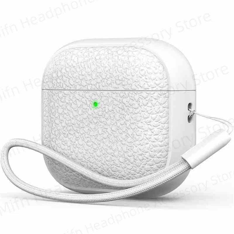 Leather Texture AirPods Pro 3 (2025) Case – Full Protection with Lanyard & Kit