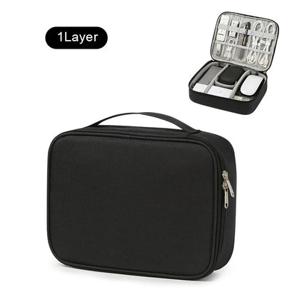 Waterproof Travel Cable Organizer Bag – USB Charger & Wire Storage Case