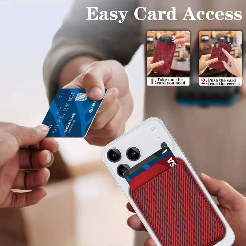 Carbon Fiber MagSafe Wallet Card Holder for iPhone 17–12 Pro Max