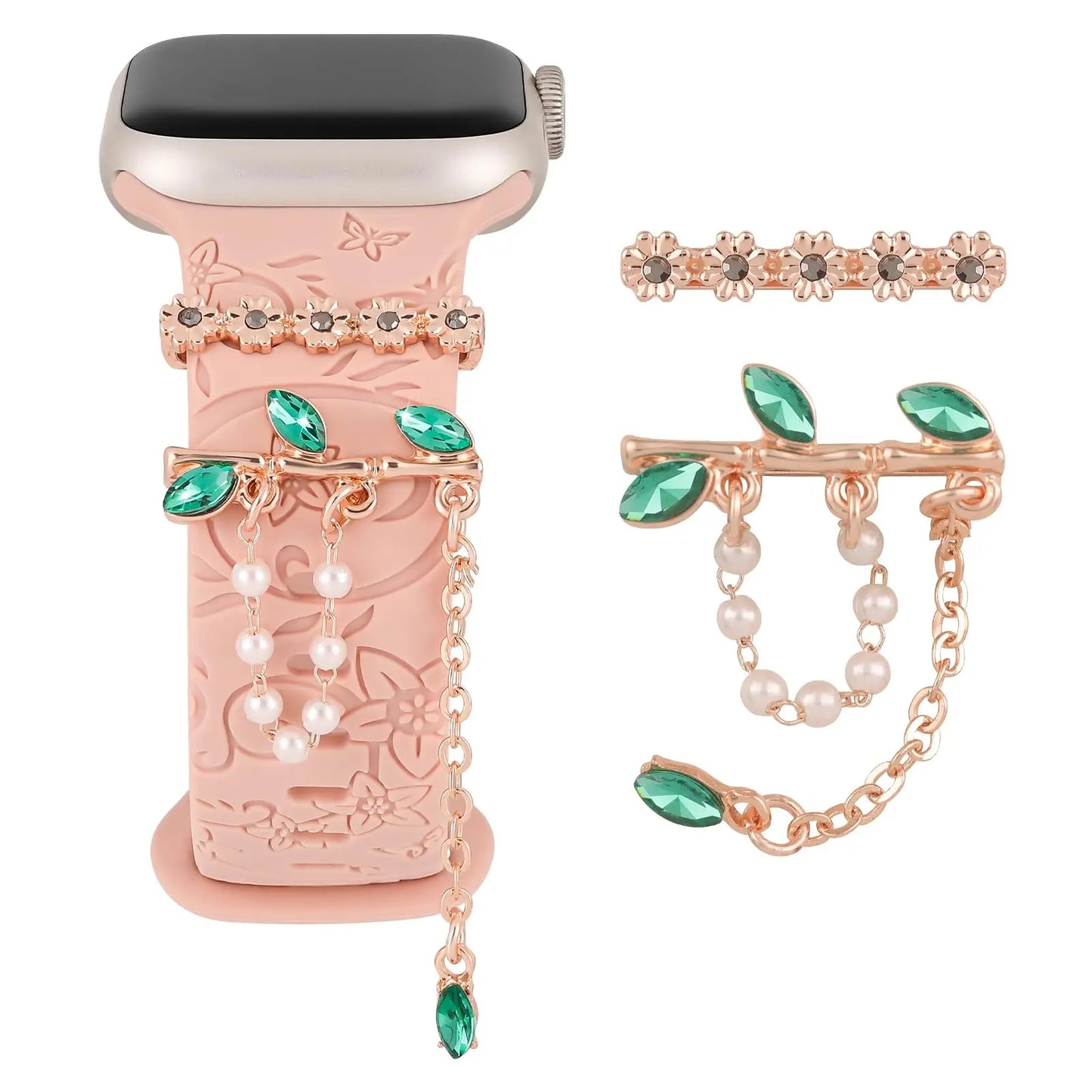 Diamond Metal Charms for Apple Watch Band Bling Rings for iWatch Series 9-6 SE