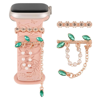 Diamond Metal Charms for Apple Watch Band Bling Rings for iWatch Series 9-6 SE