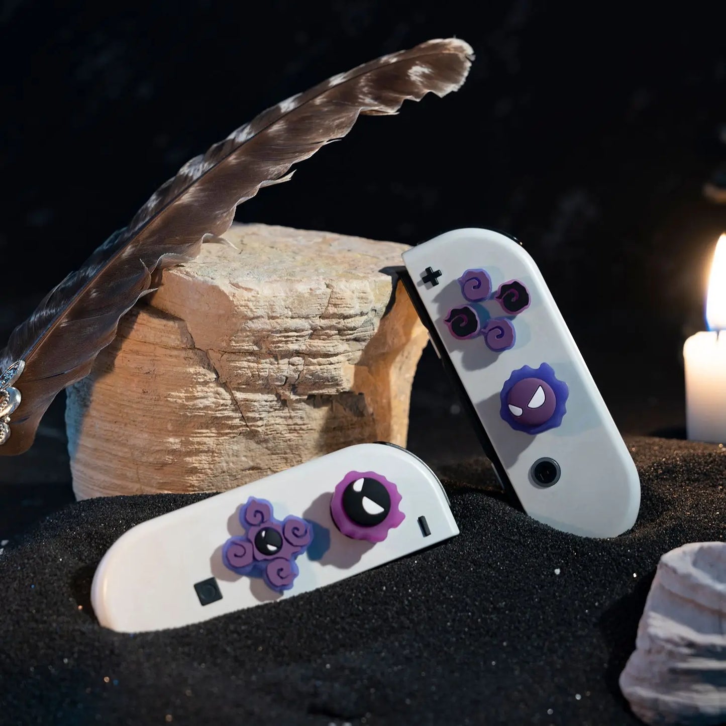 Purple Devil D-Pad & ABXY Key Stickers for Switch 2/OLED | Joy-Con Grip Set