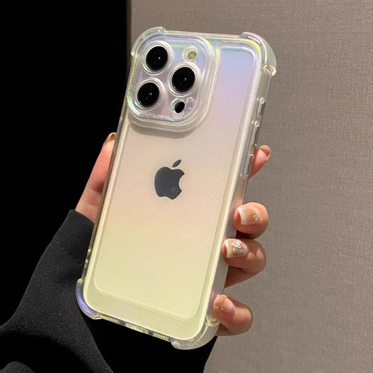Laser Rainbow Matte Case for iPhone 11–16 Pro Max – Soft & Shockproof