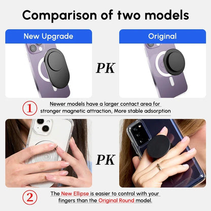 Ellipse Magnetic Grip Stand for MagSafe iPhone 15–13, Xiaomi & Samsung