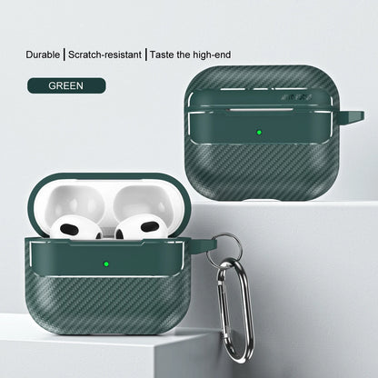 Waterproof Carbon Fiber Silicone Case for AirPods Pro 2 & 3 – Shockproof & Hook
