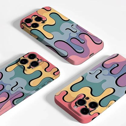 Fluid Pastels Case for iPhone 17 16 15 14 13 12 Pro Max Plus Double-Layer Cover