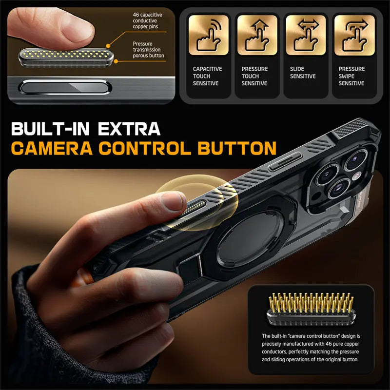 SUPCASE UB Grip Rugged Magnetic Stand Case w/ Camera Button for iPhone 16 Pro Max