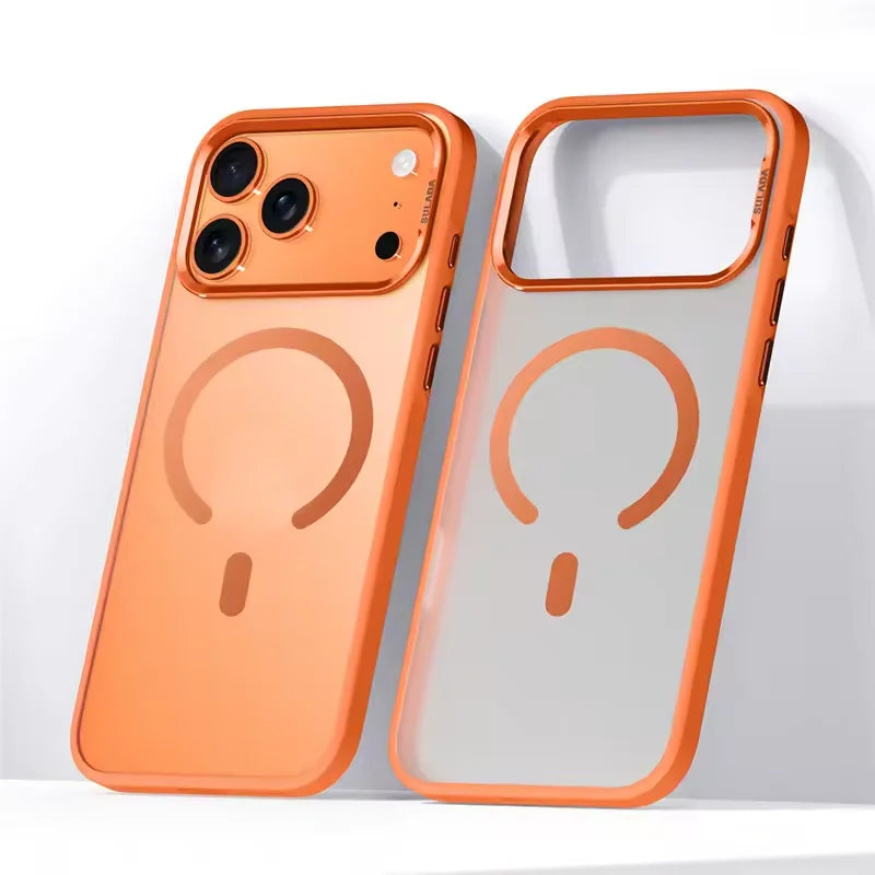 Luxury Alloy Lens Frame Matte MagSafe Case for iPhone 17 Air 17 Pro 17 Pro Max