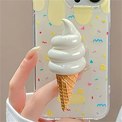 Cute 3D Ice Cream Folding Finger Ring Holder - Phone Grip & Stand