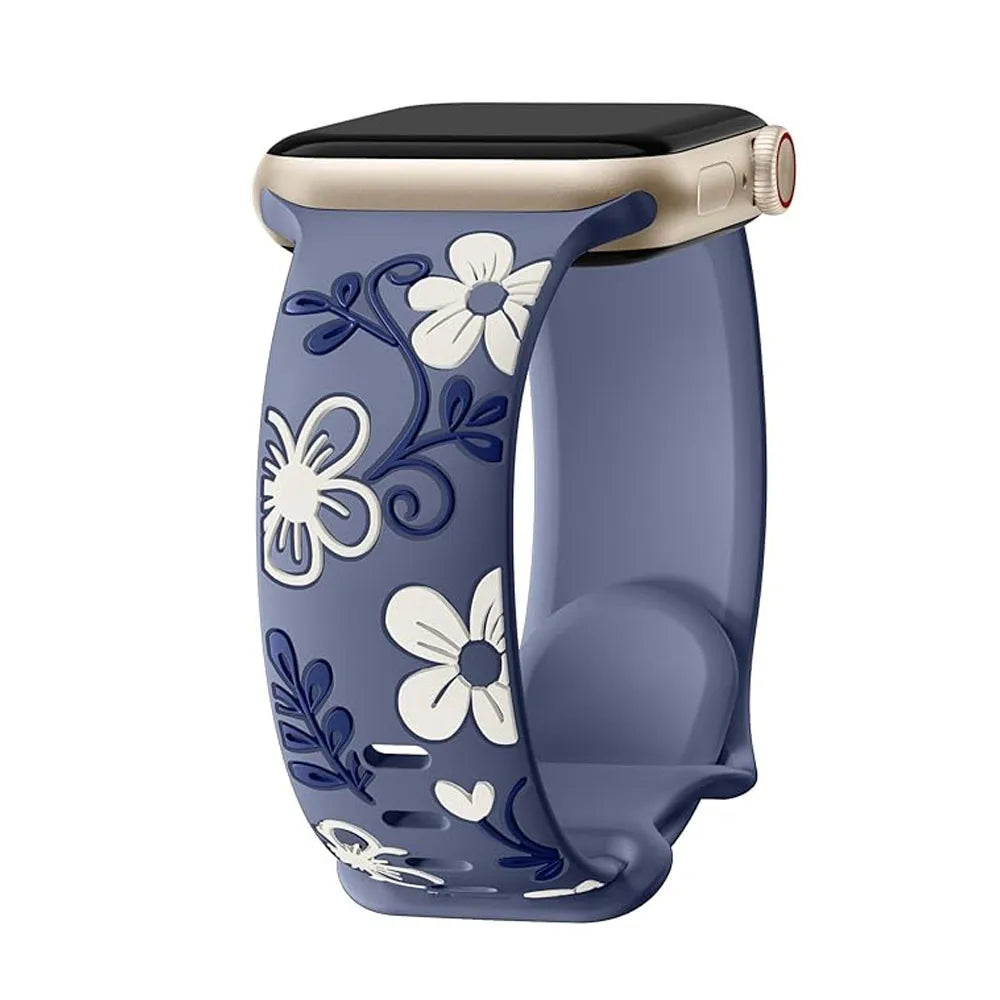 Engraved Silicone Strap for Apple Watch 40–49mm Series 11–4 & SE