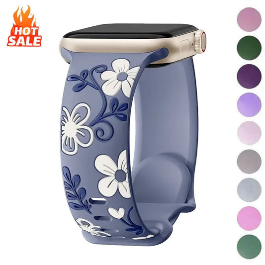 Engraved Silicone Strap for Apple Watch 40–49mm Series 11–4 & SE